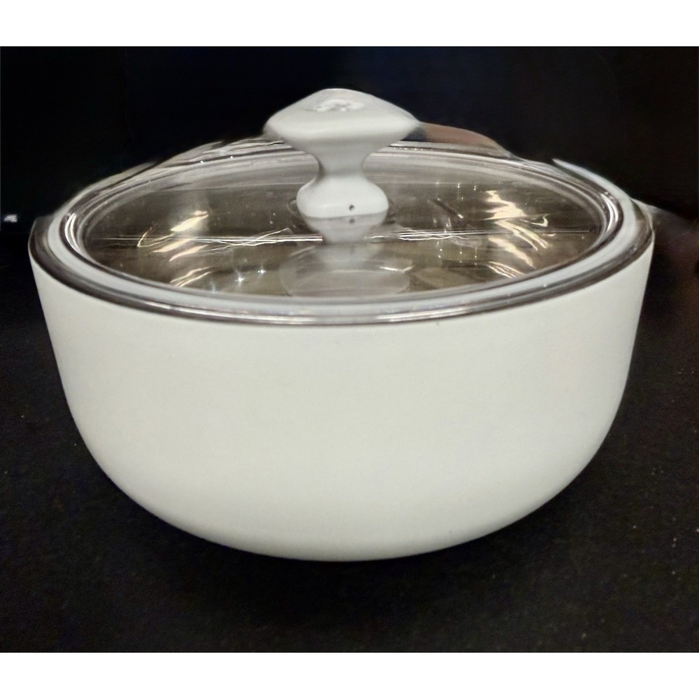 Pampered Chef 1 Qt Insulated Serving Bowl 100262 White Vacuum Insulated NIB